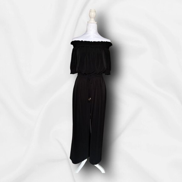 Vince Camuto Off-Shoulder Wide-Leg Jumpsuit Black Sz S Travel, Resort, Vacation - Picture 1 of 10